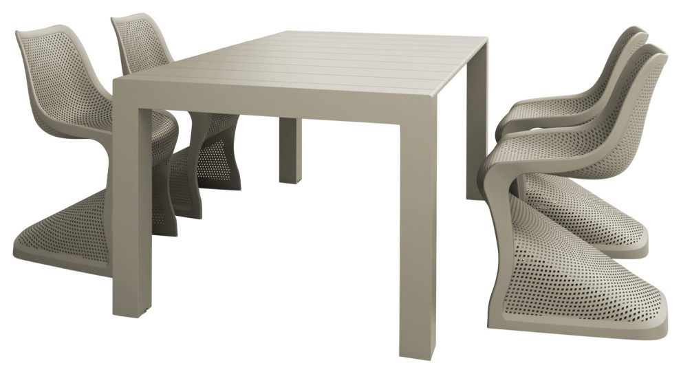 Compamia Bloom Extendable Patio Dining 5 Piece Set   Contemporary   Outdoor Dining Sets   by Compamia  Houzz