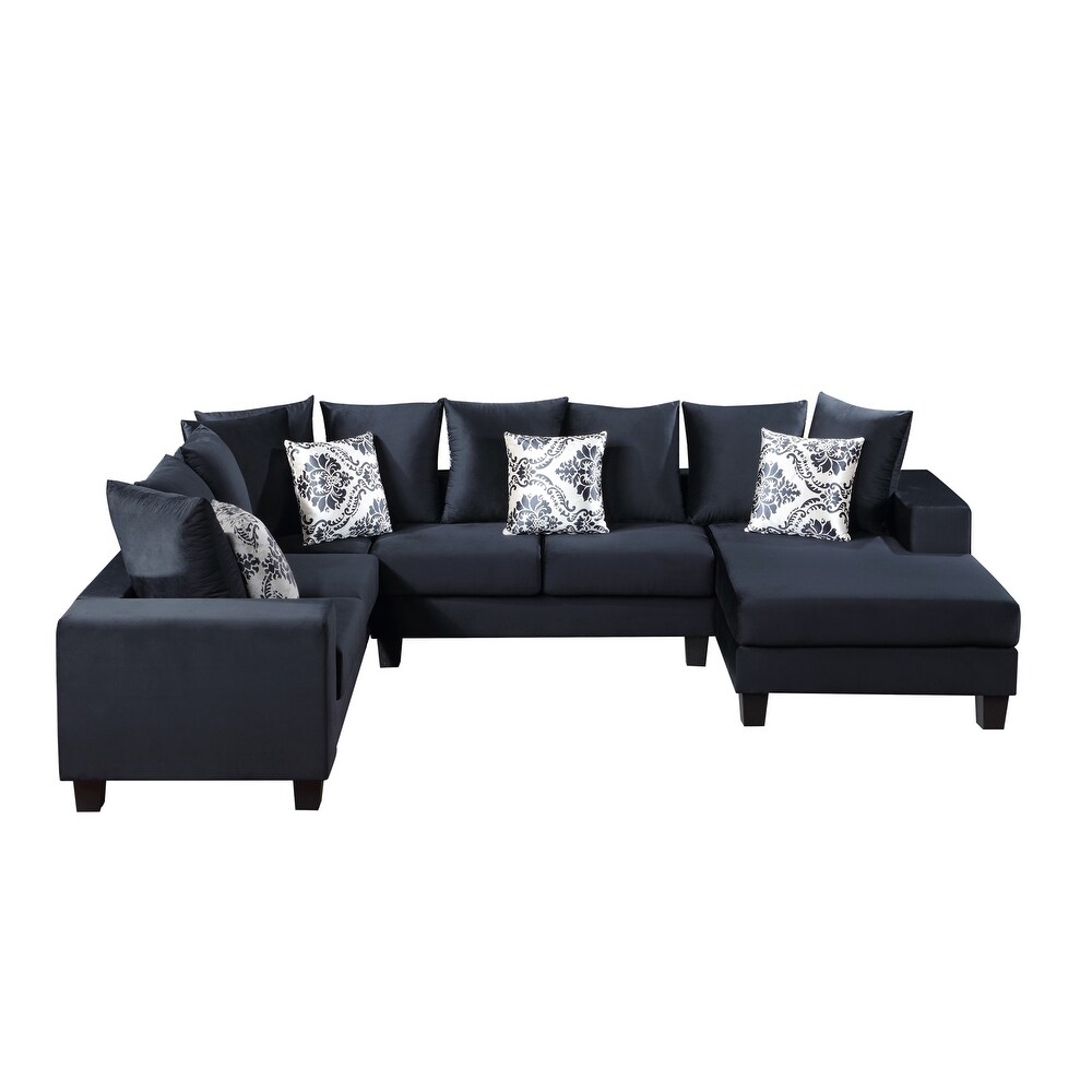 Velvet 7 Seater U Shape Modular Sectional Sofa