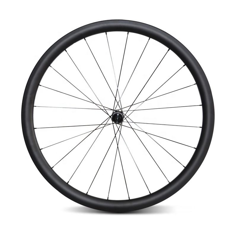 Top Fire Wholesale 700c Disc Brake Tubeless Ready Carbon Rim wheels 25mm Wide 38mm Deep Cycling Wheelset Carbon Road Bike