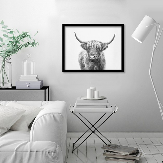 Americanflat Animal Minimalist Highland Bull Framed Print Wall D cor Variety Of Frame Colors