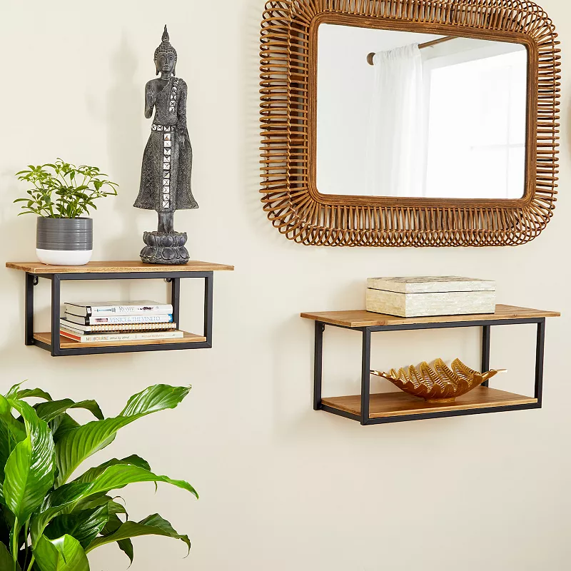 Stella and Eve Two Tone Wall Shelf 2-piece Set