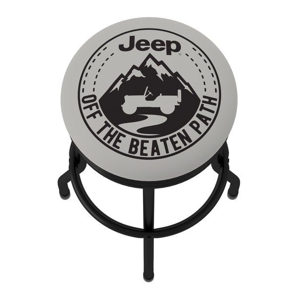 Jeep Black Mountain 360 Degree Swivel Black Barstool with Foam Padded Seat - 20.75 x 20.75 x 29