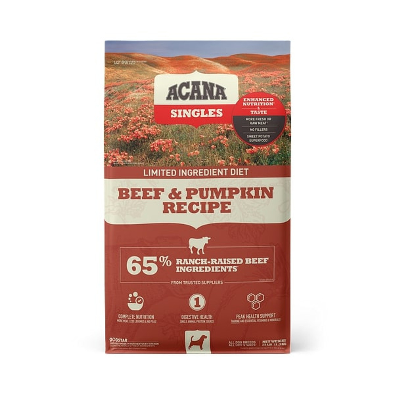 Acana Beef and Pumpkin Recipe Dry Dog Food， 25 Lbs.