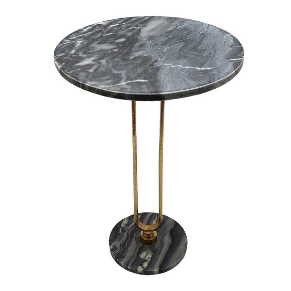 AandB Home Alexus Oval Steam Marble Table - Black/Gold