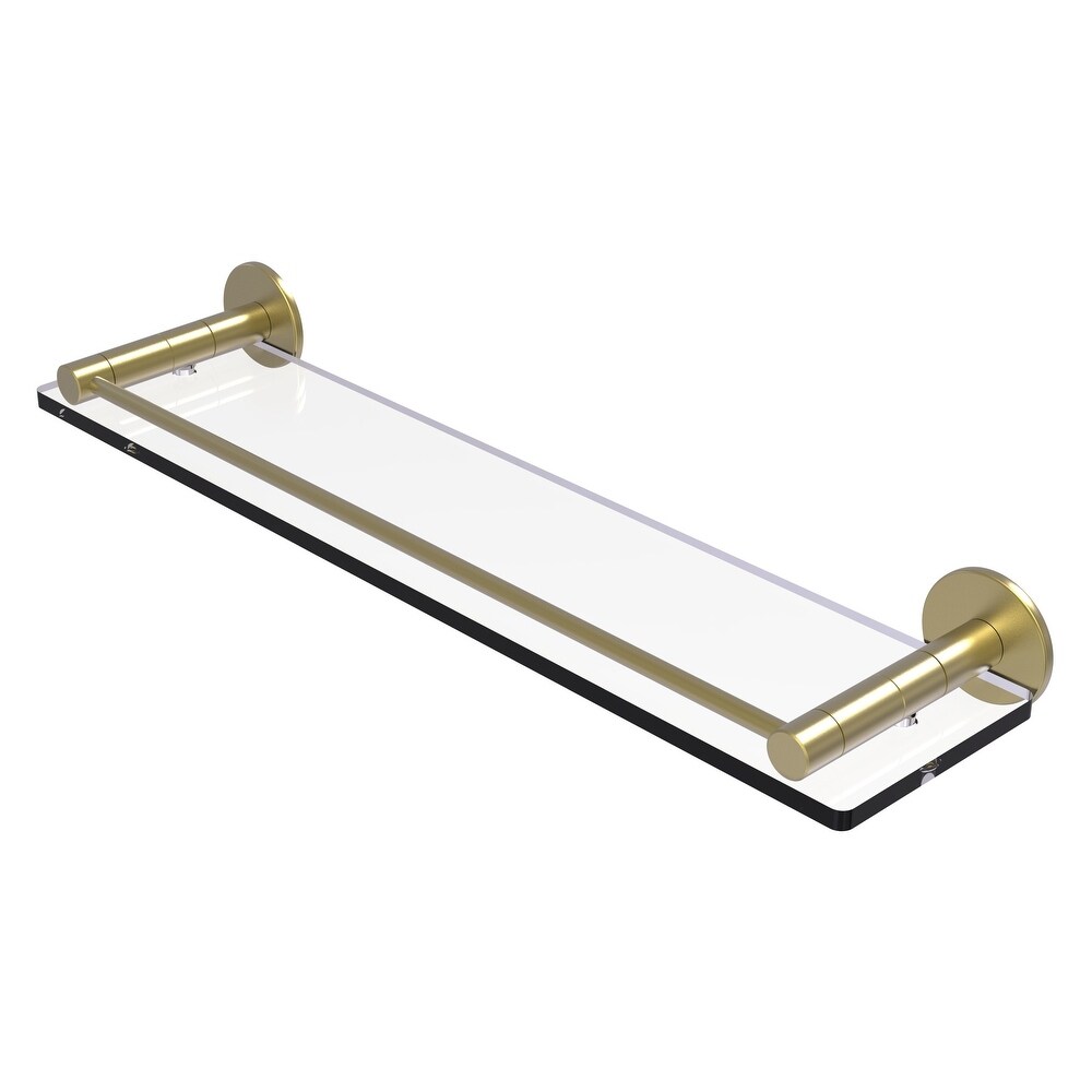 ied Brass Fresno Collection 22 Inch Glass Shelf with Vanity Rail