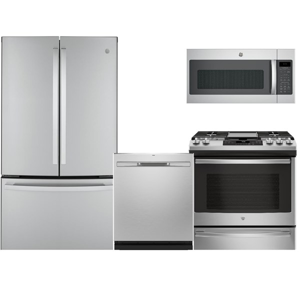 GE Stainless Steel Four Piece Kitchen Suite (Gas)