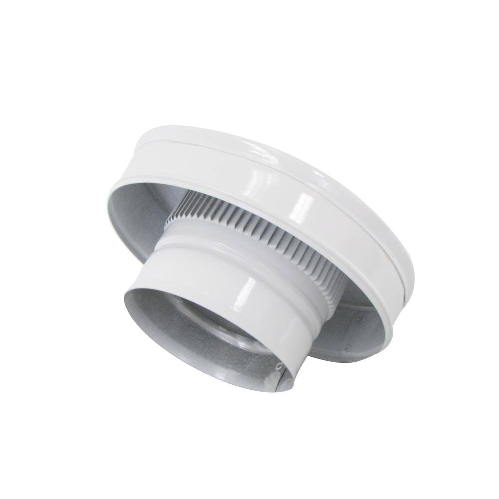 Active Ventilation 4 in. Dia Aluminum Vent Pipe Cap in White VPC-4-WT