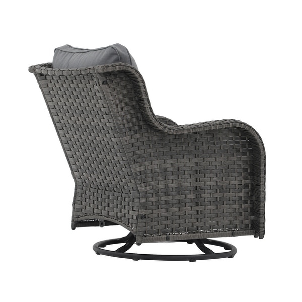 Outdoor Wicker 360 Degree Swivel Chairs with Square Table