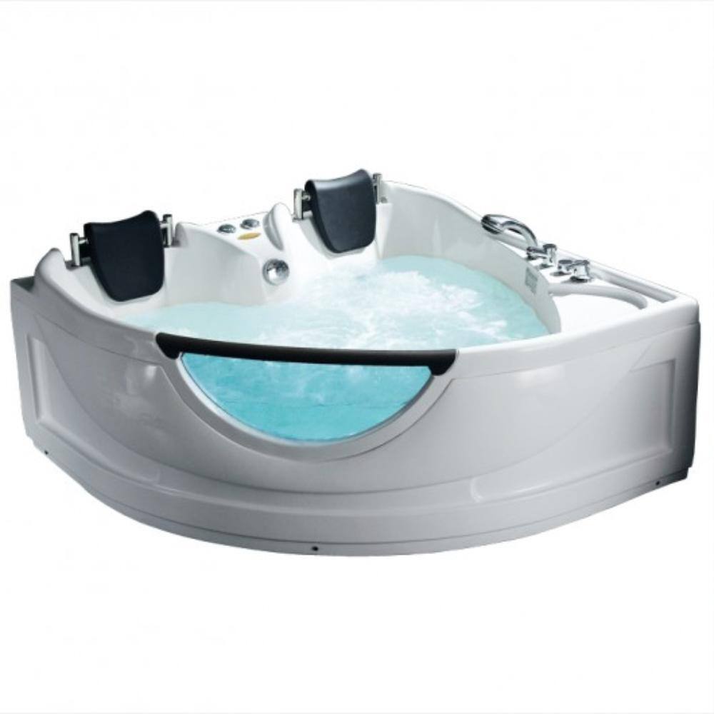 MESA 61 in. Acrylic Freestanding Flatbottom Whirlpool and Air Bathtub in White BT-150