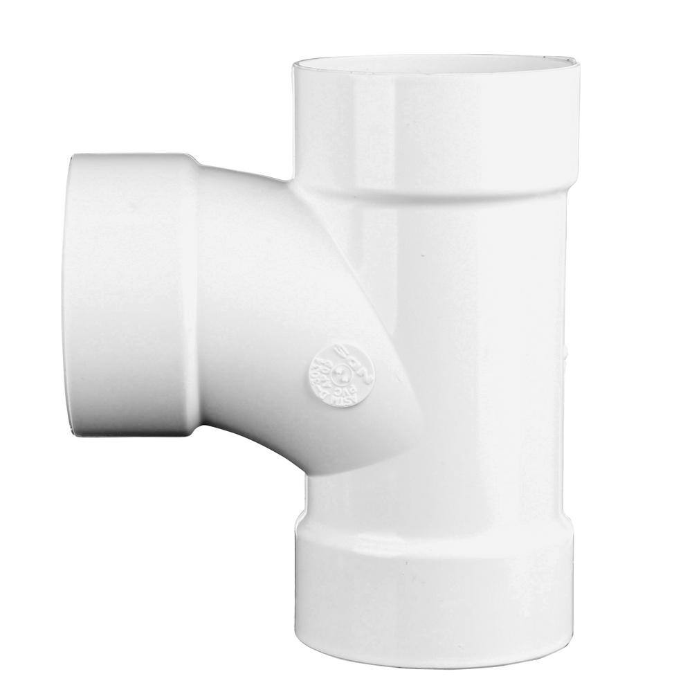 NDS PVC SD Sanitary Tee 4 in. Hub X Hub X Hub Fitting 4P09C