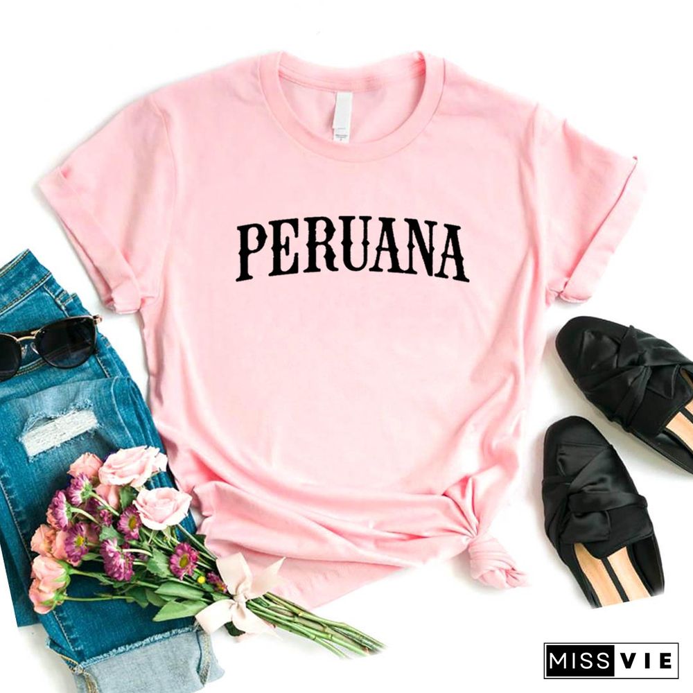 Peruana Latina Print Women Tshirts Cotton Casual FunnyT Shirt For Lady Top Tee Hipster 6 Color Drop Ship NA-779