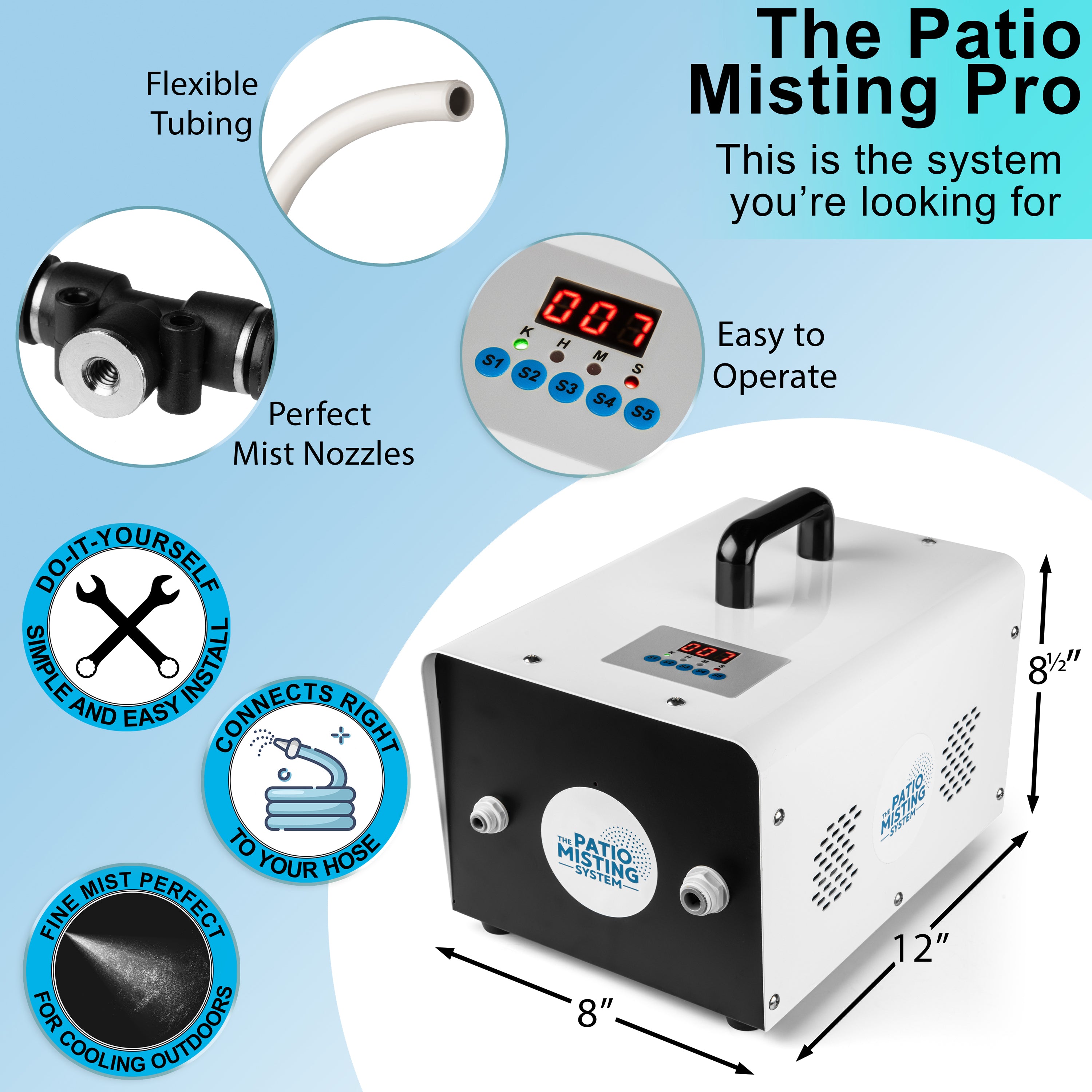 The Patio Misting System - Small-Mid Sized Spaces - Customizable DIY Installation - 1/4