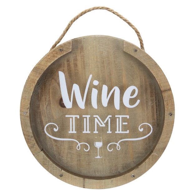 Northlight 12 Round Wine Time Cork Collector Wooden Hanging Wall Decoration