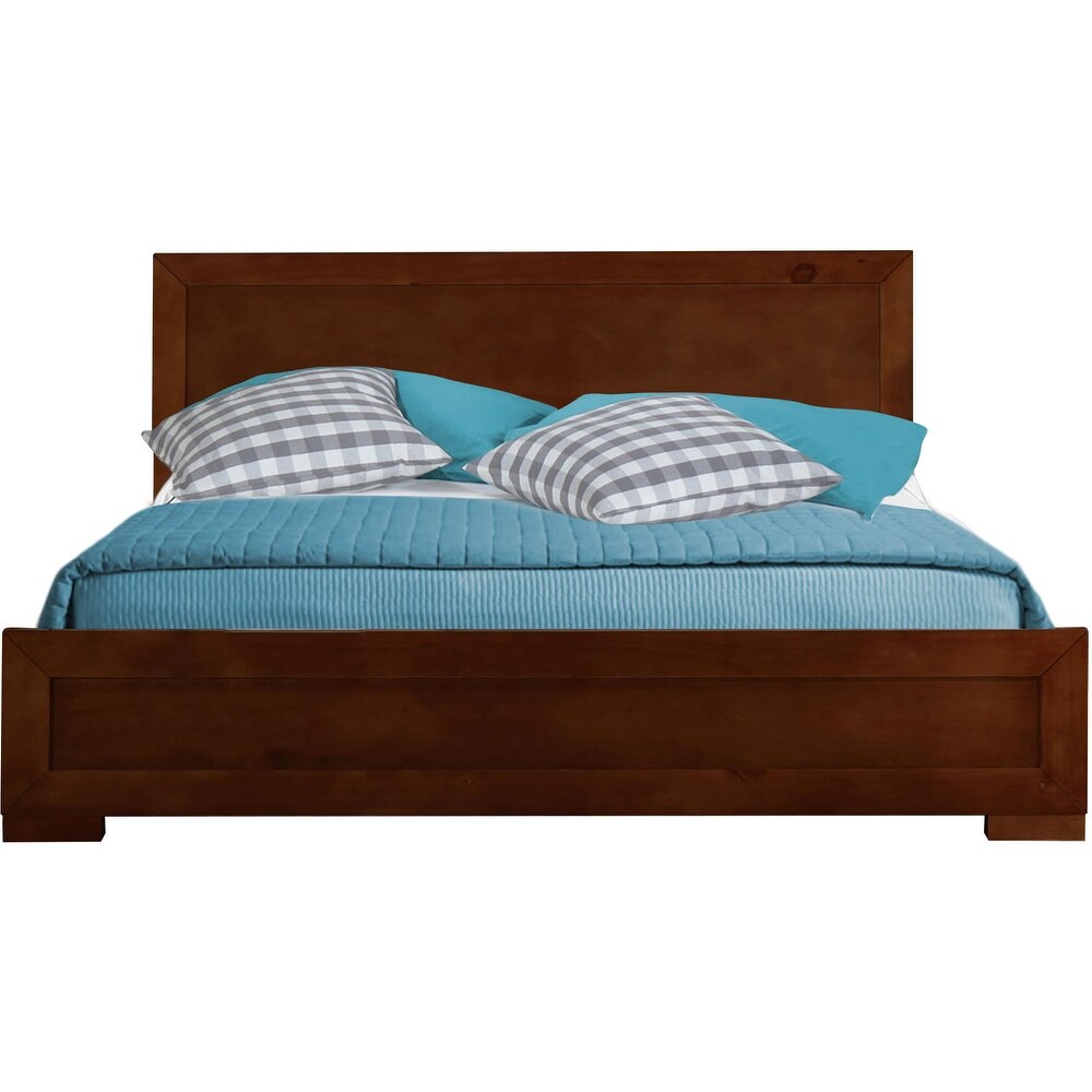 Oxford Wooden Platform Bed in Walnut Finish