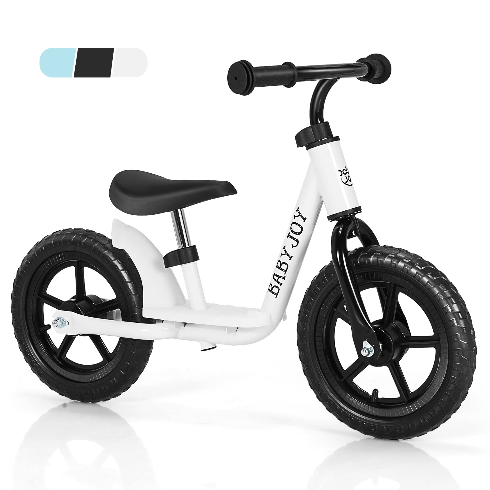 BABY JOY Kids Balance Bike, No Pedal Training Bicycle with Adjustable Handlebar & Seat, 11