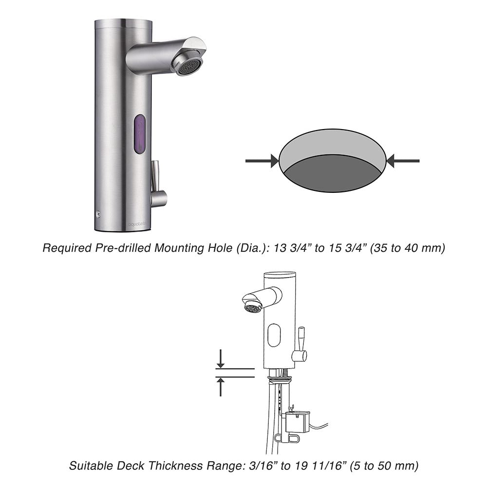 Aquaterior Touchless Lavatory Sink Faucet Hot & Cold 8