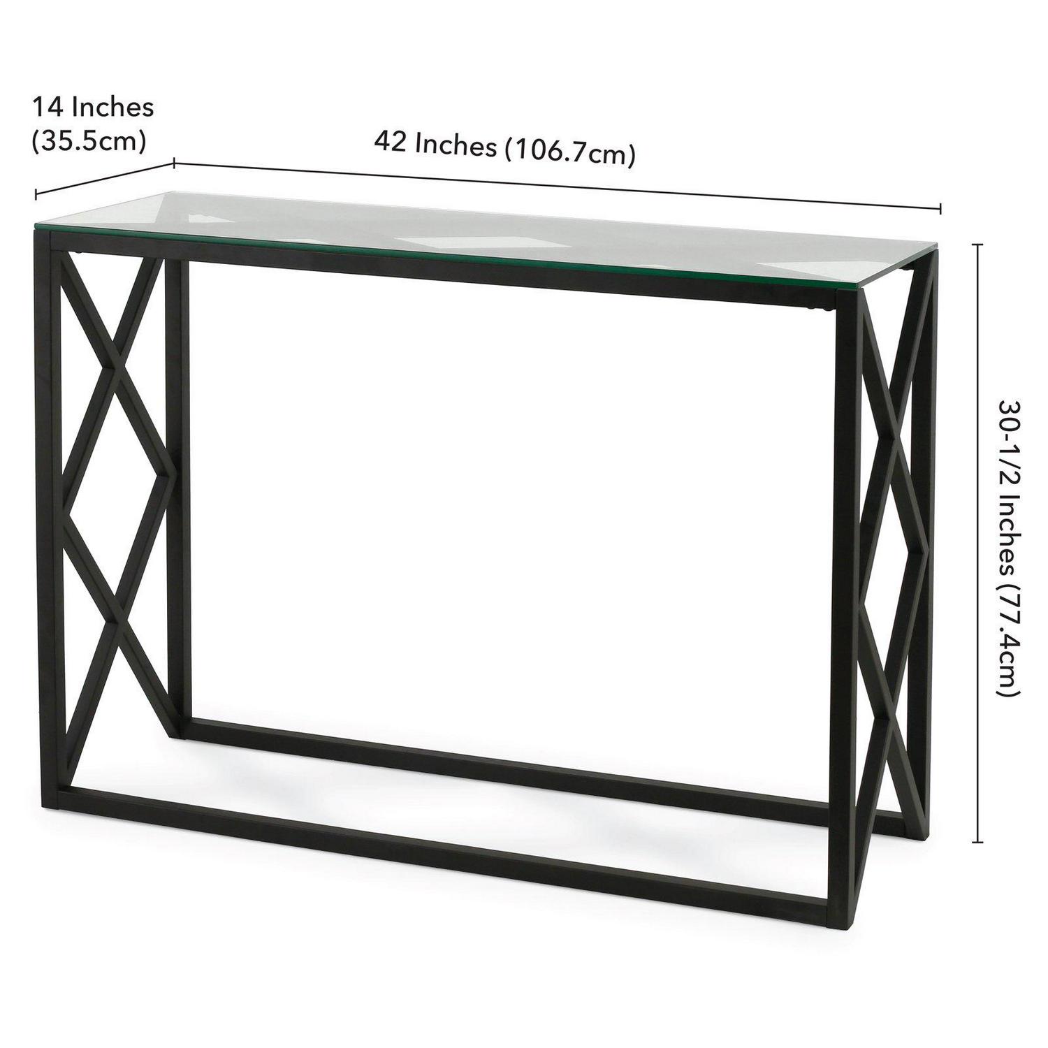 EvelynandZoe Contemporary Console Table with Glass Top