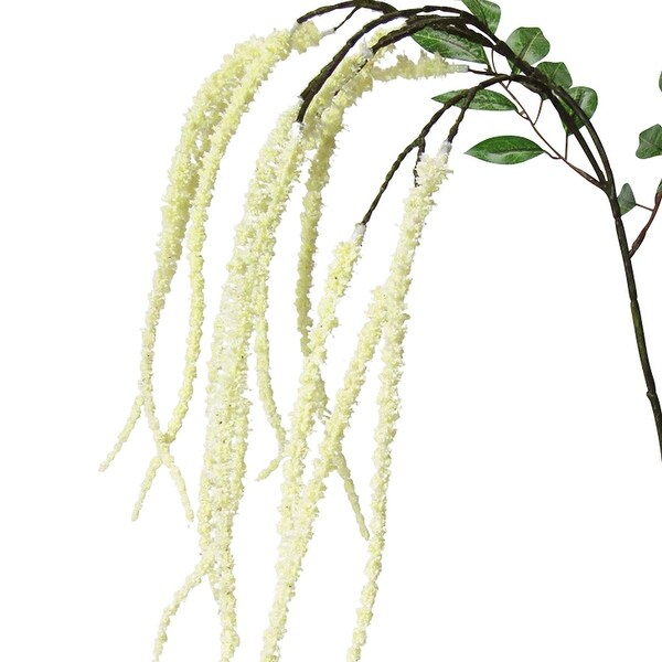 Set of 4 Cream Artificial Hanging Amaranthus Flower Stem Spray 37.5in