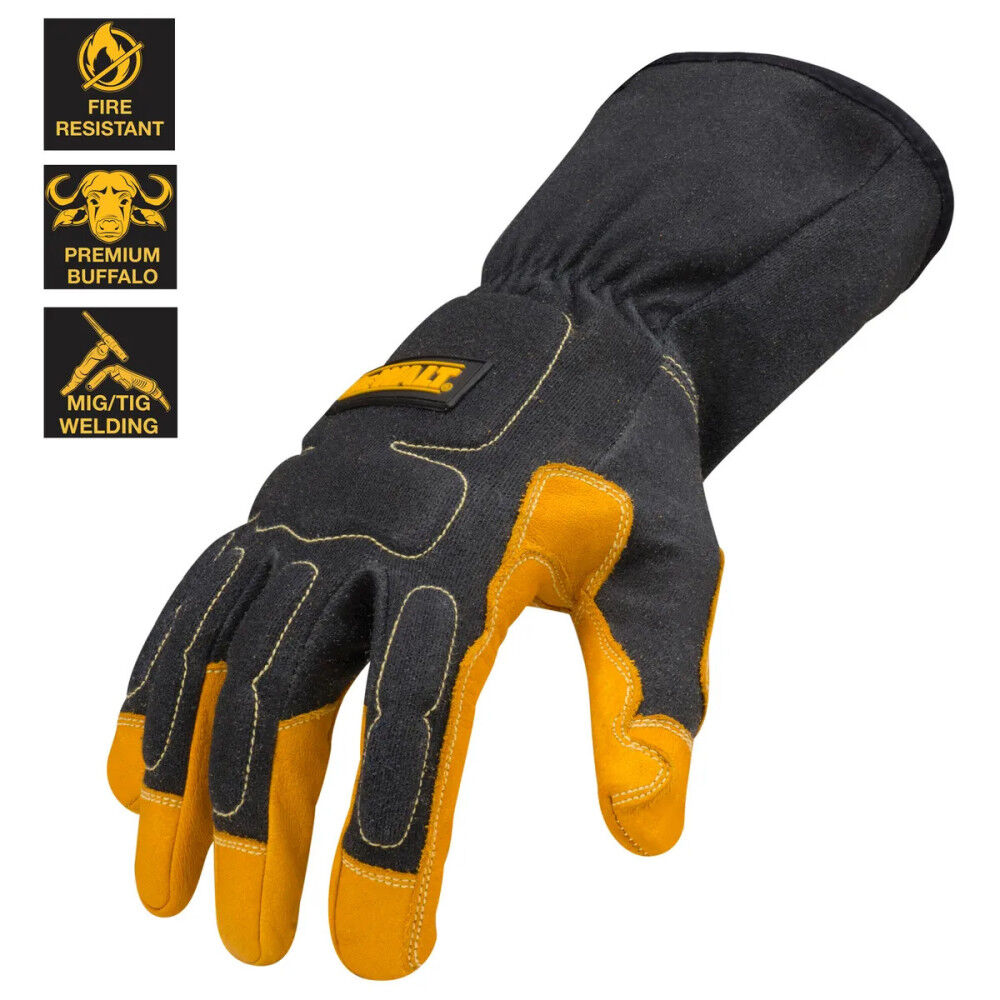 DW Welding Gloves Small Black/Yellow Premium Leather MIG/TIG DXMF02051SM from DW