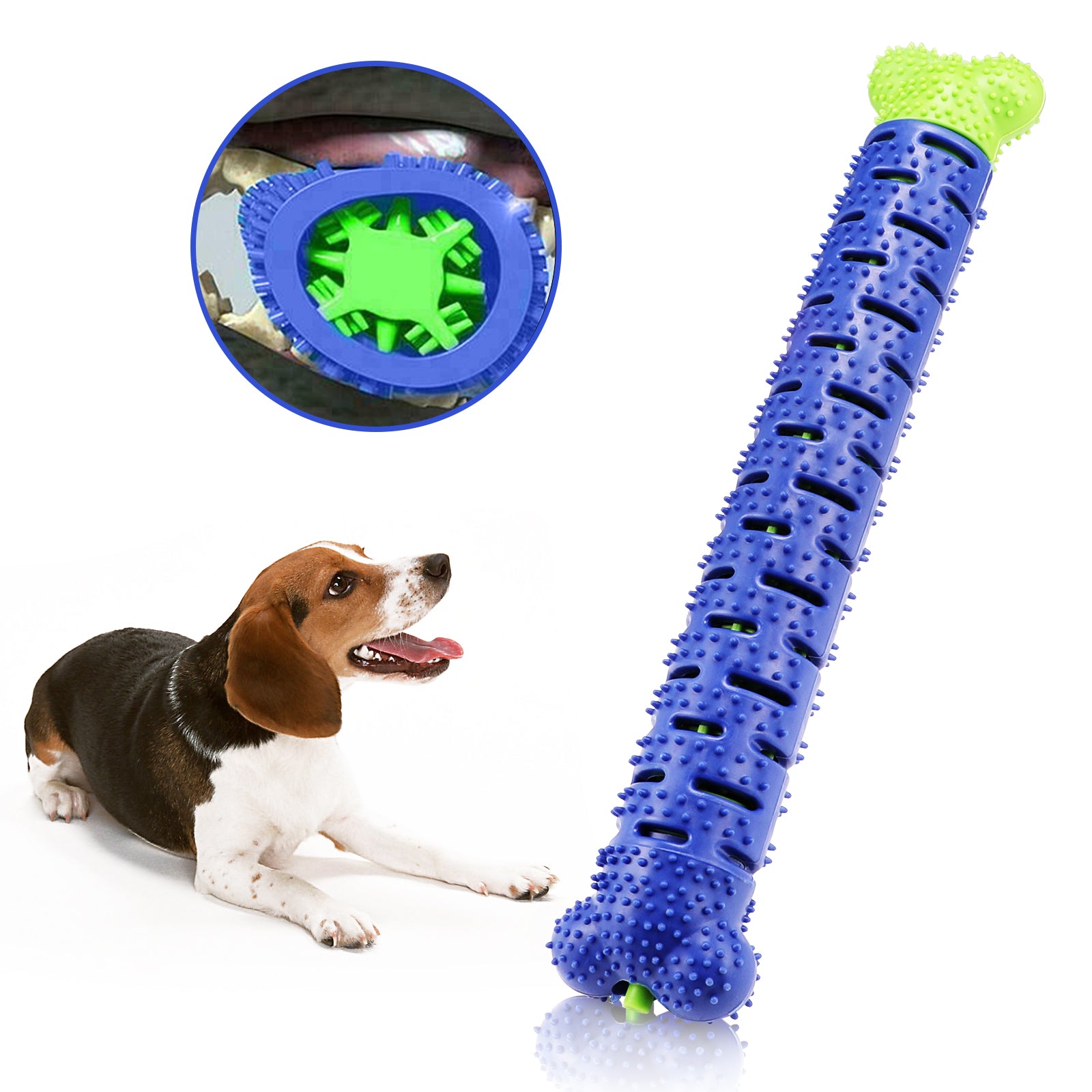 KKSQ Chew Brush Toothbrush Dog Bone Toy Dog Teeth Cleaning Bone Brush Pets Dental Treats for Aggressive Chewers