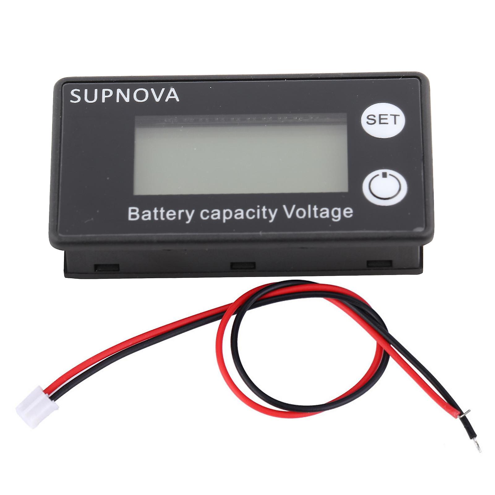 Lcd 12v Battery Capacity Indicator Tester Lithium Battery Universal Digital Display Voltmeter(10-100v Blue  Temperature )