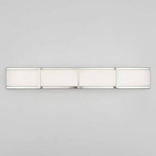 Artika Subway 35 in. 4-Light Integrated LED Stainless Steel Modern Bath Vanity Light Bar Wall Fixture for Bathroom Mirror TRK4SUB-N-ON