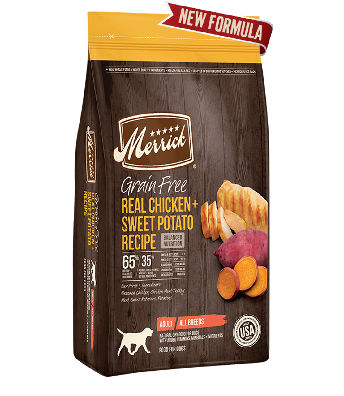 Merrick Grain Free Real Chicken + Sweet Potato Recipe Dry Dog Food， 22 Lbs.