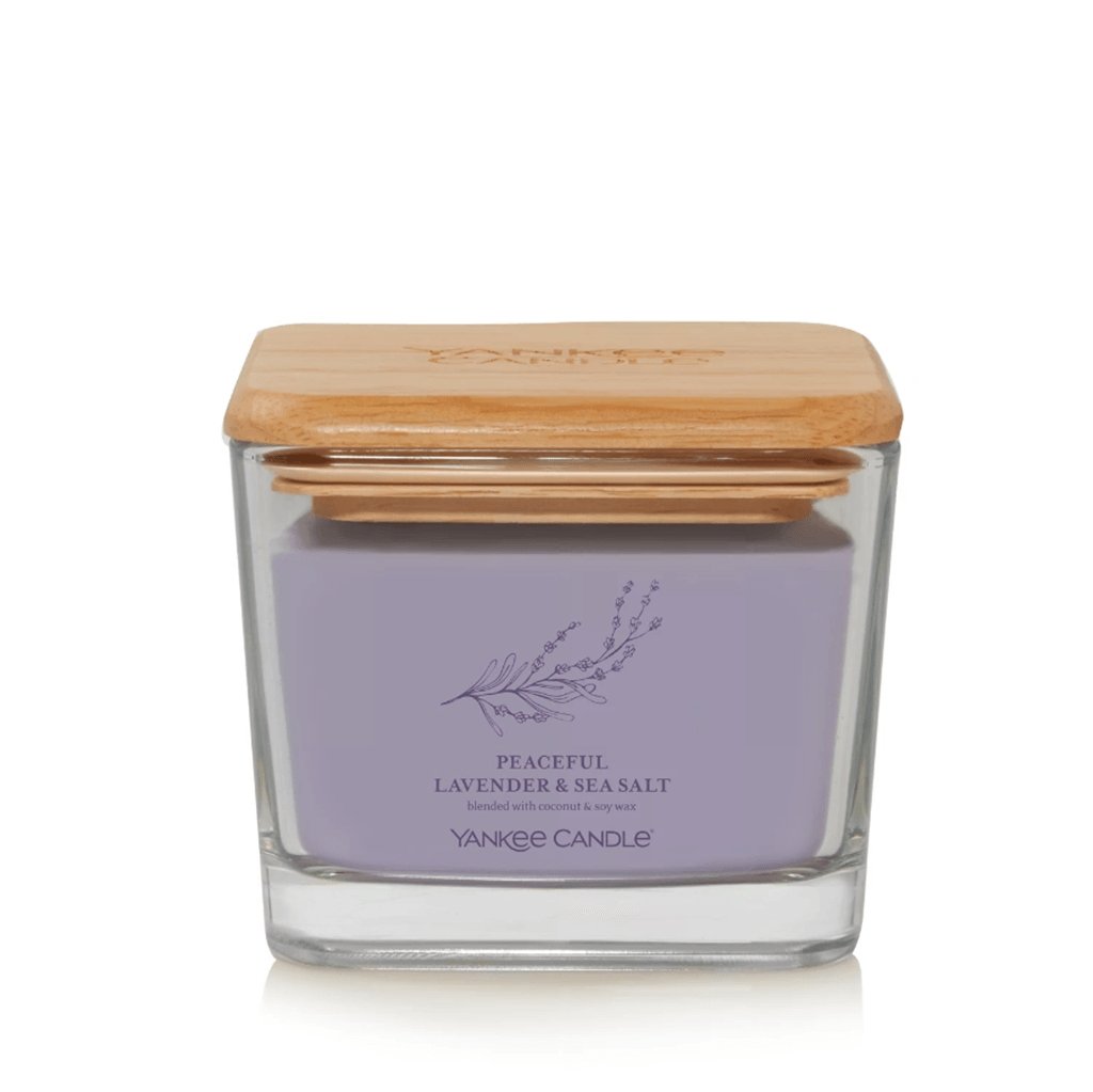 Yankee Candle  Well Living Collection - Medium Square Candle in Peaceful Lavender & Sea Salt