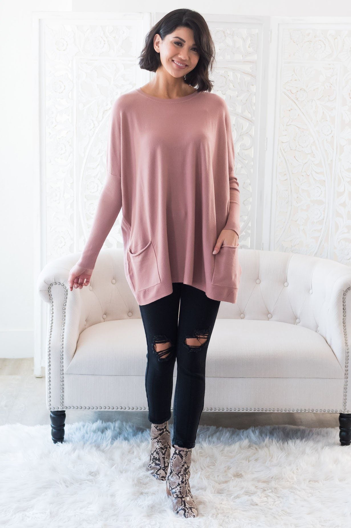 Casual Chic Modest Oversize Sweater