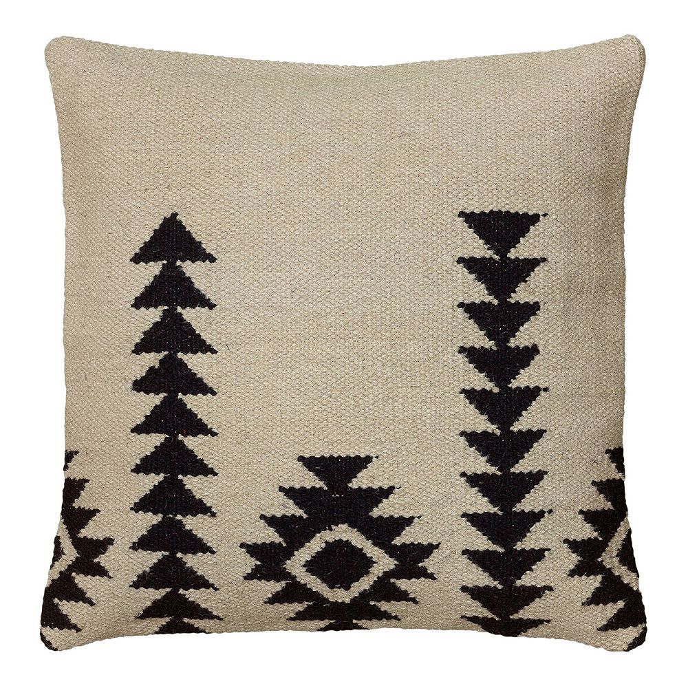 Rizzy Home White and Black Southwestern Throw Pillow