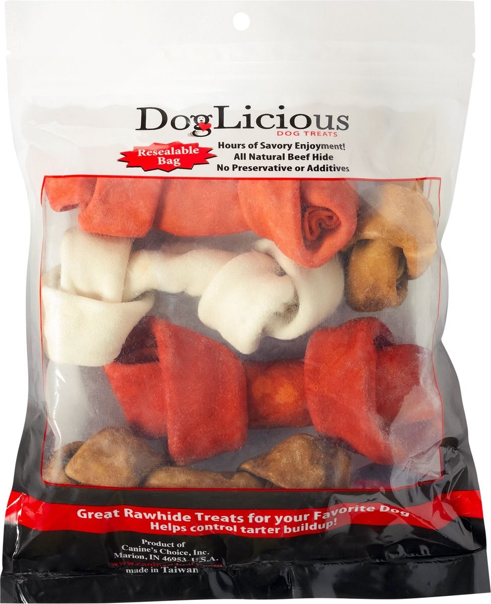 Canine's Choice DogLicious Assorted Flavor Bones Dog Treats， 5 count