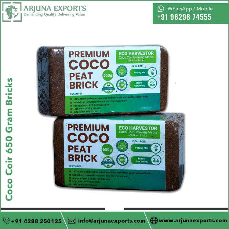 Huge Sale Supplier of Top Quality Coconut Coir Pith Block Coco Peat 650 Gram For Hobby Gardener