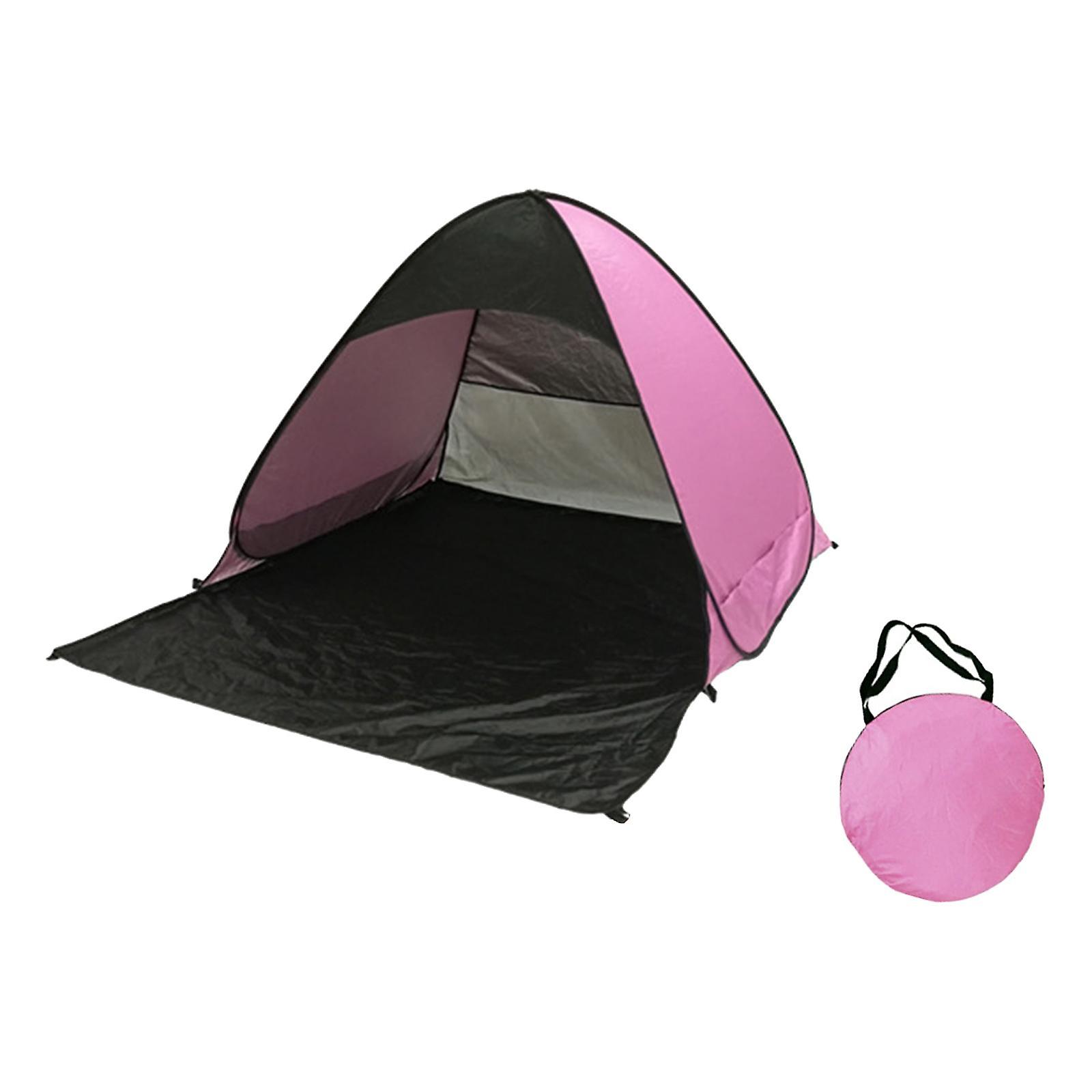 Pop Up Tent Portable Tent Sun Protection Beach Tent For Fishing Picnic Beach Pink Black