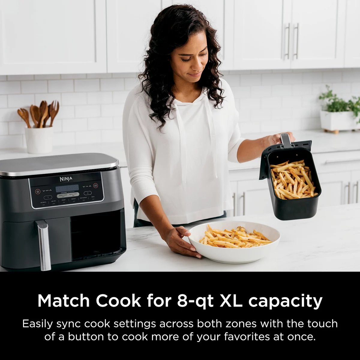 Ninja Foodi 8 qt. Original Dualzone， 2-Basket Air Fryer with 6 Functions