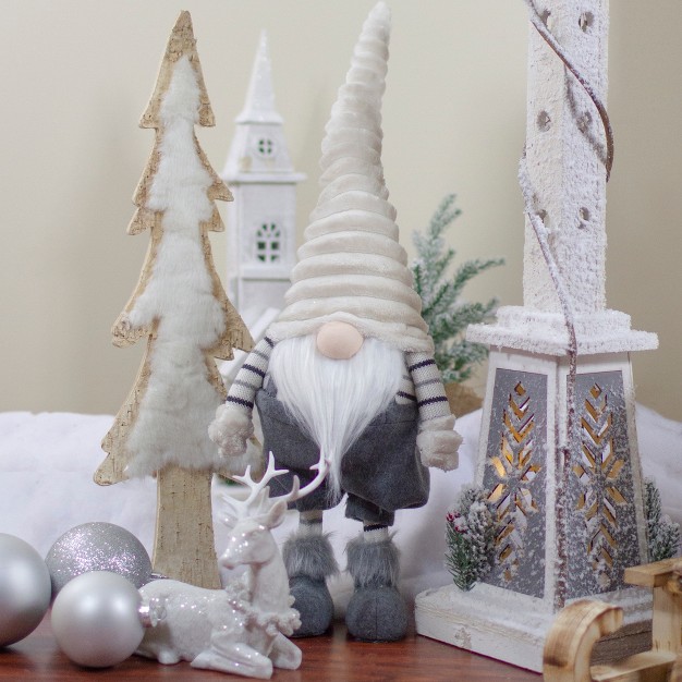 White And Gray Standing Gnome Tabletop Christmas Decoration