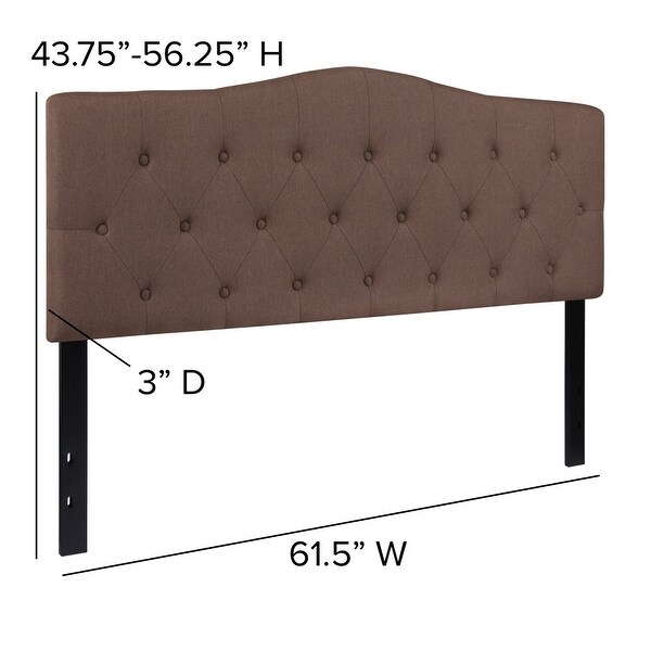 Arched Button Tufted Upholstered Headboard - - 26960288