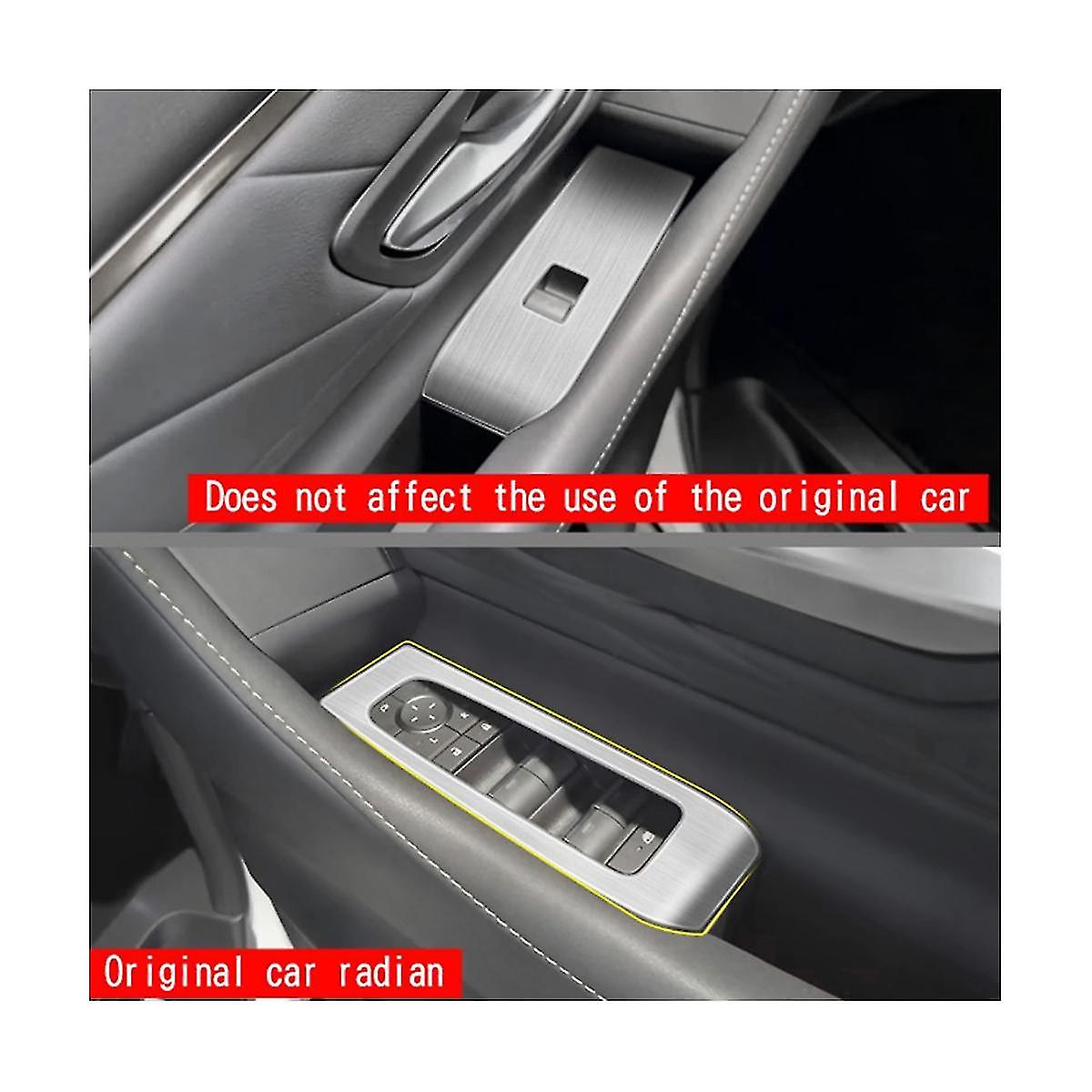 For Alphard 40 Series 2023+ Stainless Steel Door Armest Window Lift Switch Glass Control Panle Cover Silver Rhd