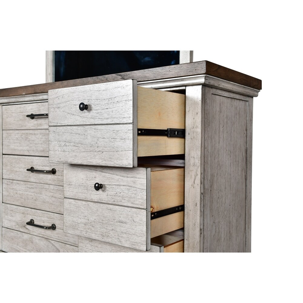 The Gray Barn Overlook Two tone Dresser and Mirror