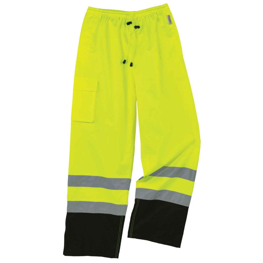 Glowear 8915BK Supplemental Class E Black Bottom Rain Pants - Medium