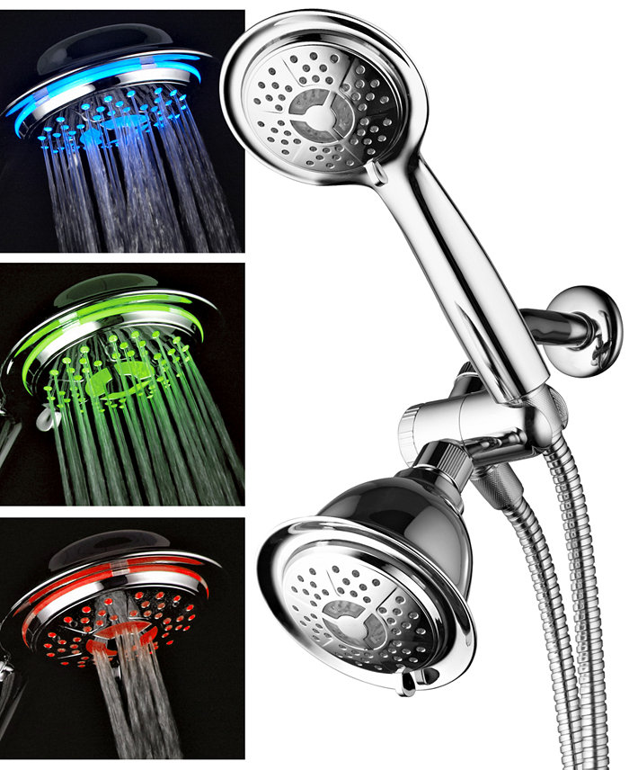 Powerspa 3-Color LED Shower Twin Showerhead Combo System