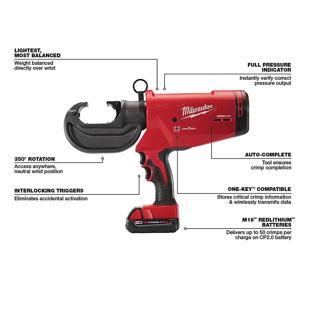 Milwaukee M18 Force Logic 750 MCM Crimper 2779-22 from Milwaukee