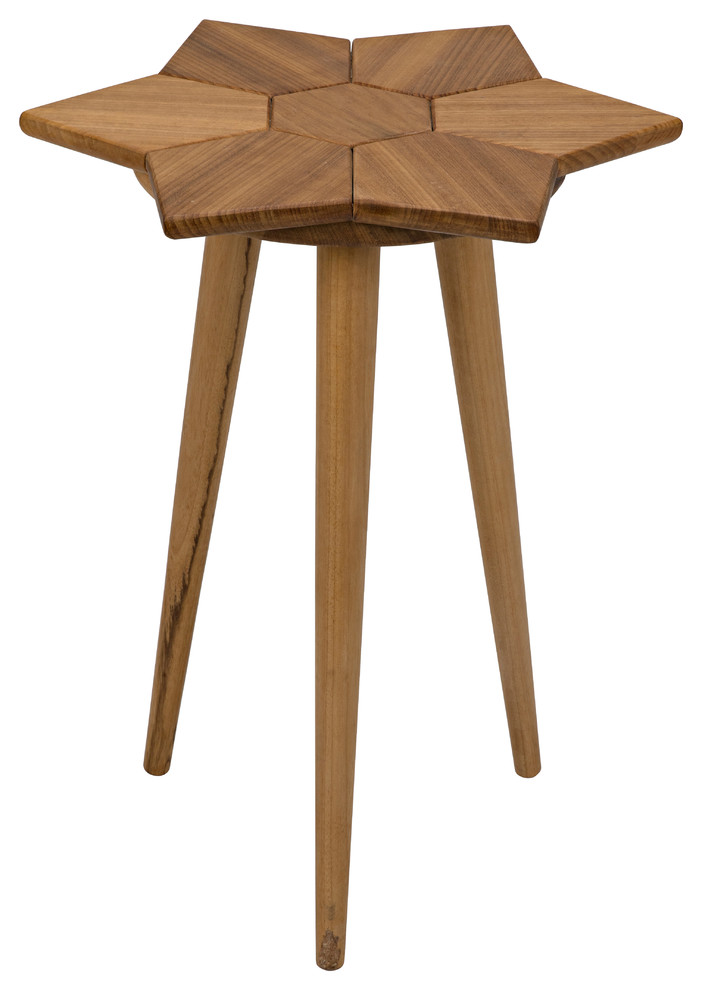 Petal Side Table  Gold Teak   Midcentury   Side Tables And End Tables   by HedgeApple  Houzz