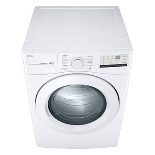 LG 7.4 Cu. Ft. Vented Stackable Gas Dryer in White with Sensor Dry DLG3401W