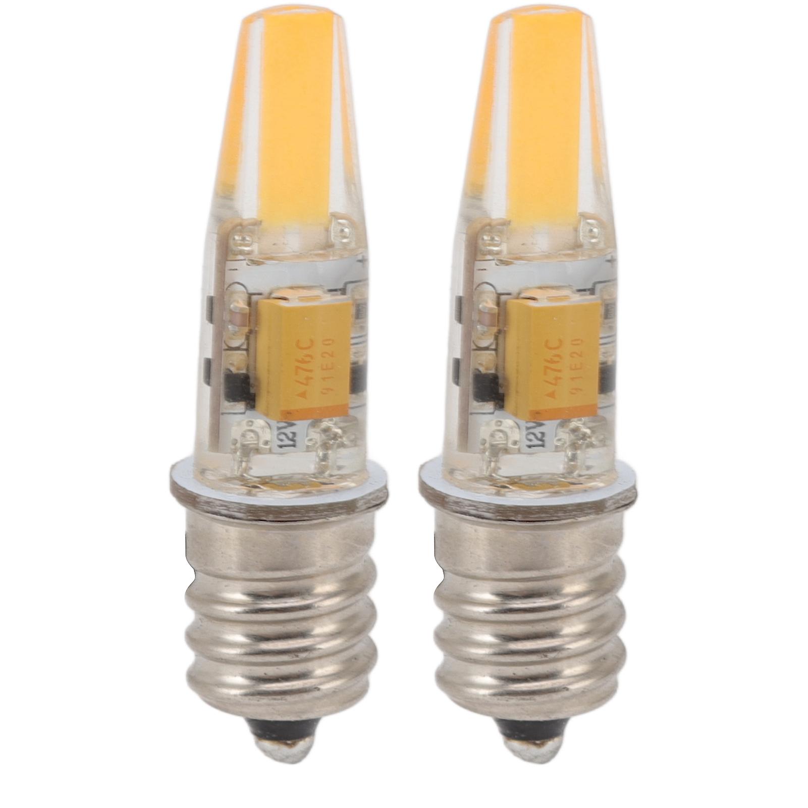 2pcs 2W 12V E12 LED Bulb Energy Saving Power Saving Candelabra Bulb Warm Light Light Bulb