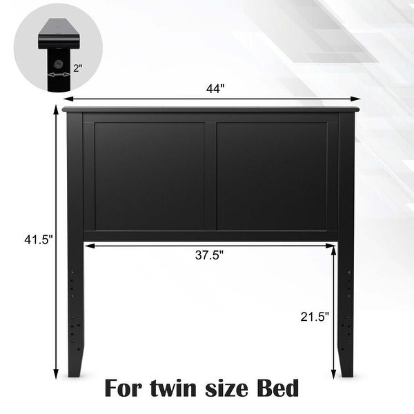 Gymax Twin Wood Headboard Flat Panel Pre-drilled Holes Height - - 36083999