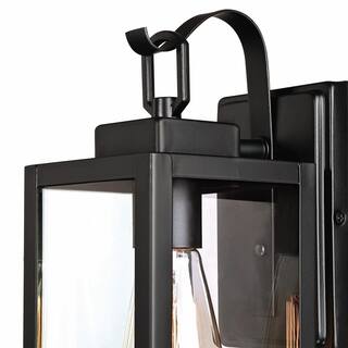 Hukoro Martin 1-Light Matte Black Outdoor Wall Lantern Sconce with Clear Glass FAY-US-OD-142-B-2