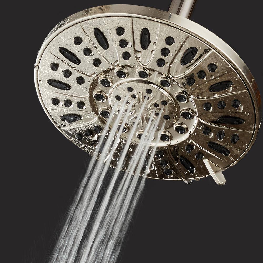 AquaDance 6-Spray 7 in. Single Wall Mount Body spray Fixed Rain Shower Head in Brushed Nickel 9708