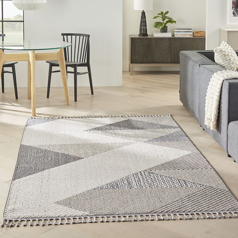 Nourison Elwood Sharp Geometric Tassel 5'3'' x 7'11'' Indoor Rug