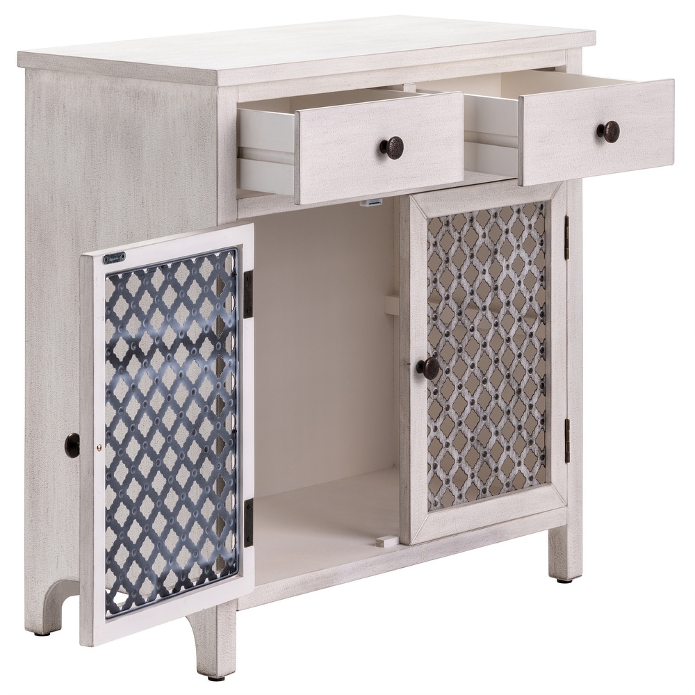 Macy Fir Wood and Metal Cabinet   30 x 14.5 x 30\