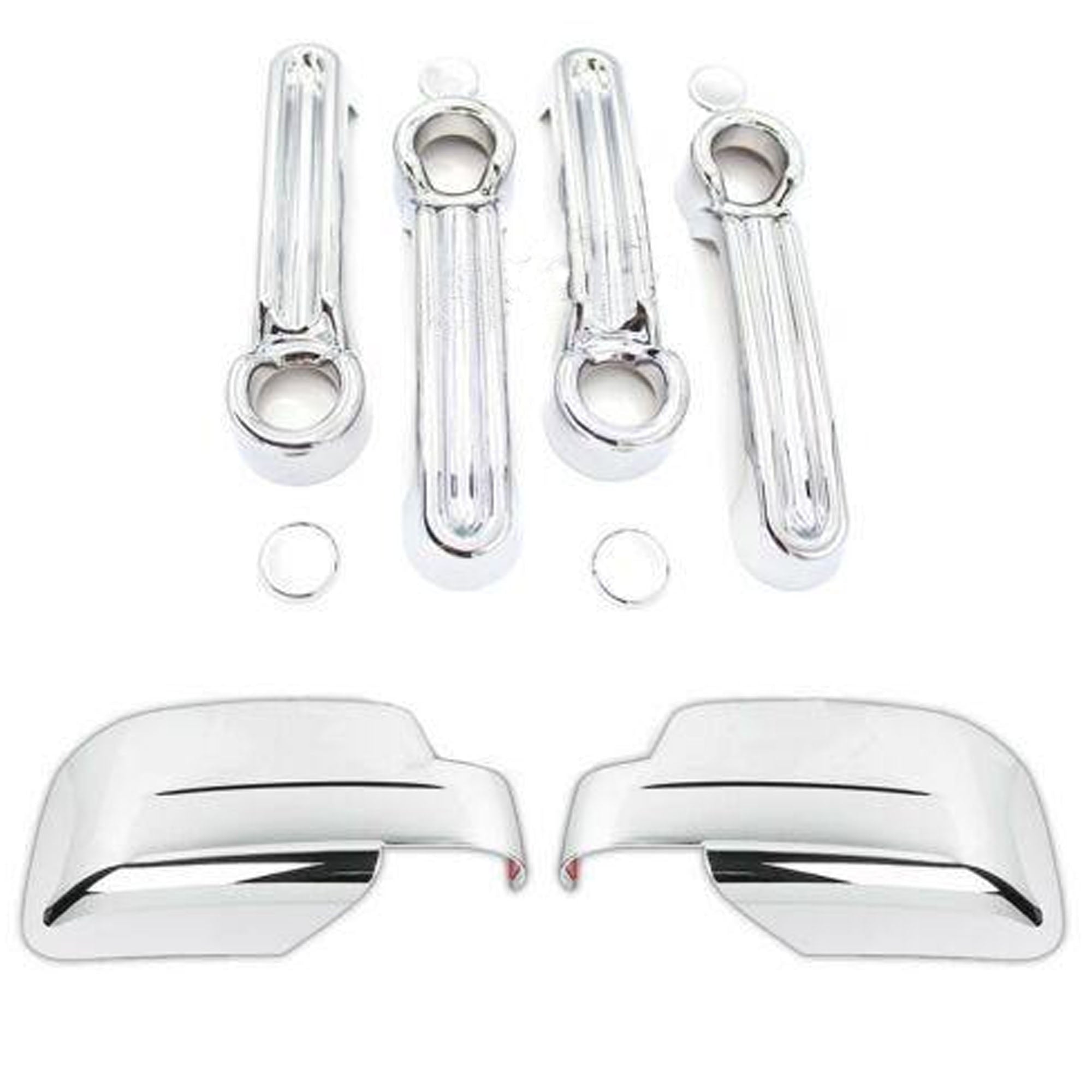 NINTE Chrome Mirror Covers +4 Door Handle Covers for Dodge Nitro 2007-2012 / Jeep Liberty 2008-2013